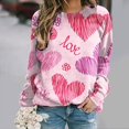 thumbnail image 1 of Meichang Sweat-Shirt Surdimensionné pour Femmes Sweat-Shirt de la Saint-Valentin Graphique Amour Manches Longues Pull Décontracté Coupe Ample Col Rond Sweat-Shirts de Vacances, 1 of 5