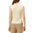thumbnail image 3 of INSPIRE CHIC Blouse Satinée d'Été Sans Manches pour Femme à Encolure à Volants, devant Plissé, TG, Blanc, 3 of 5