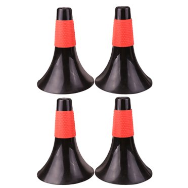 4 Pcs Black Spot Marker Cones Strong Toughness Horn Cones Sign Barrel Skating Flat Base Cone Windproof Football Obstacle (Red Cover Style)