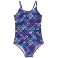 thumbnail image 1 of Girls Swimsuits 1 Piece Swimming Bathing Suit Sleeveless Striped Ruffle Bathing Suit for Teens 9-10 Years, 1 of 3