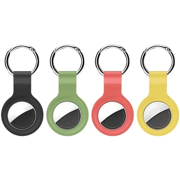 Support pour AirTag avec Porte-Clés - Étui AirTag avec Porte-Clés Anti-Perte, AirTag Protecteur, Trouveurs d'Objets, pour Chien, Chat, Clés, Portefeuille, Sacs à Dos - Lot de 4