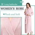 thumbnail image 4 of Artfasion Womens Long Flannel Bathrobe Solid Soft Plush Bath Robe Microfiber Fleece Full Length Sleepwear, 4 of 6