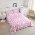 thumbnail image 4 of Erosebridal Ensembles de Couette à Fleurs Damassées Roses Format Simple, Couettes et Duvets Rétro Boho, Déco Hippie Mandala, Réversible, 4 of 7