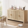 thumbnail image 4 of BeesClover Buffet, Armoire de Rangement d'Accent en Rotin avec 4 Portes et Tablette, Buffet Bahut avec Rangement, 4 of 9