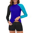 thumbnail image 1 of CFLVAEK Womens One Piece Rash Guard Swimsuits with Long Sleeves UPF 50 Protection Front Zip Surfing Suit Tummy Control Boy Leg Swim Suit Active Slim Fit Workout Swimwear, 1 of 4
