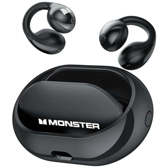 Refurbished Monster MH22185 Bone Conduction Ear Clip Bluetooth 5.4 Wireless Earphone, E31-Black