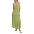 thumbnail image 2 of Faithtur Robe d'Été pour Femmes Robe Spaghetti Couleur Unie Taille Découpe Ouverte Dos Longue Robe, 2 of 9