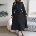thumbnail image 2 of Birdeem Robes pour Femmes Manches Longues Mode Couleur Unie Col Montant Taille Robes Manches Longues pour Femmes, 2 of 5