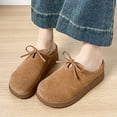 thumbnail image 4 of IUJSOY Sabots pour Femmes en Suède à Nœud, Mules à Enfiler, Chaussures, Semelle en Liège, Sandales à Plateforme, Pantoufles, 4 of 9