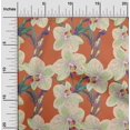 thumbnail image 1 of oneOone Polyester Lycra Fabric Leaves & Orchids Floral Decor Fabric Printed BTY 56 Inches Wide, 1 of 4