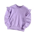 thumbnail image 1 of MeetoTime Sweat à Manches Volantes pour Enfants Col Rond Décontracté Ample Couleur Unie pour Bébés Filles 2-8 Ans, 1 of 3
