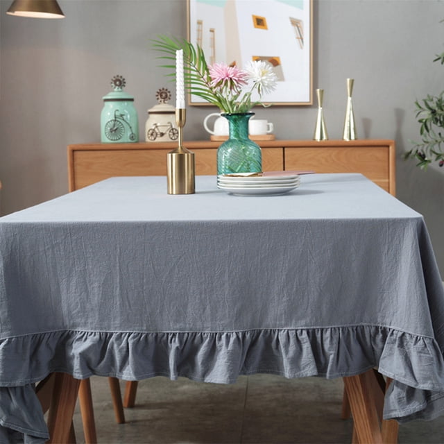 Baohd Durable And Easy To Wash Tablecloth With Vintage Style Rectangular Table Tablecloth Cotton Dining Tablecloth Table Cover gray 90*90CM 1Set