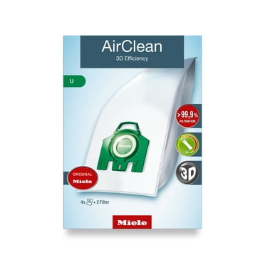 Miele AirClean 3D U Vacuum Cleaner Dust Bags for Miele Dynamic U1/S7 Vacuum Cleaners, 4 x Dust Bags, 1 x Motor Protection, 2 x Exhaust Filters