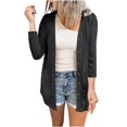 thumbnail image 4 of Womens Soft Button Down Cardigan Long Sleeve Light Weight Shirts Jacket Comfy Loose Fall Lounge Wear Tops Dark Gray, 2XL, 4 of 7