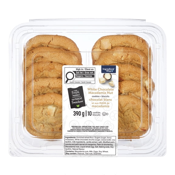 Your Fresh Market White Chocolate Macadamia Nut Cookies, 10 cookies - 390 g