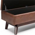 thumbnail image 4 of Allora 48" Faux Leather Mid Century Storage Ottoman in Saddle Brown, 4 of 7