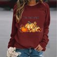 thumbnail image 2 of Pisexur Chandail de l\'Action de Grâce Orange à Col Rond Chandails Mode à Motif de Citrouille Chandails Grateful Blessed Chandail d'Automne Chandail à Manches Longues Chandail à Enfiler Hauts pour Femmes, 2 of 3