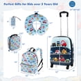 thumbnail image 3 of Costway 5 PCS Kids Luggage Set with Backpack Neck Pillow Luggage Tag Lunch Bag Wheels Blue, 3 of 10