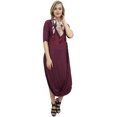 thumbnail image 3 of Bimba Robe Longue pour Femme avec Foulard à Franges Imprimé Prune Drapé Maxi Wear-10, 3 of 6