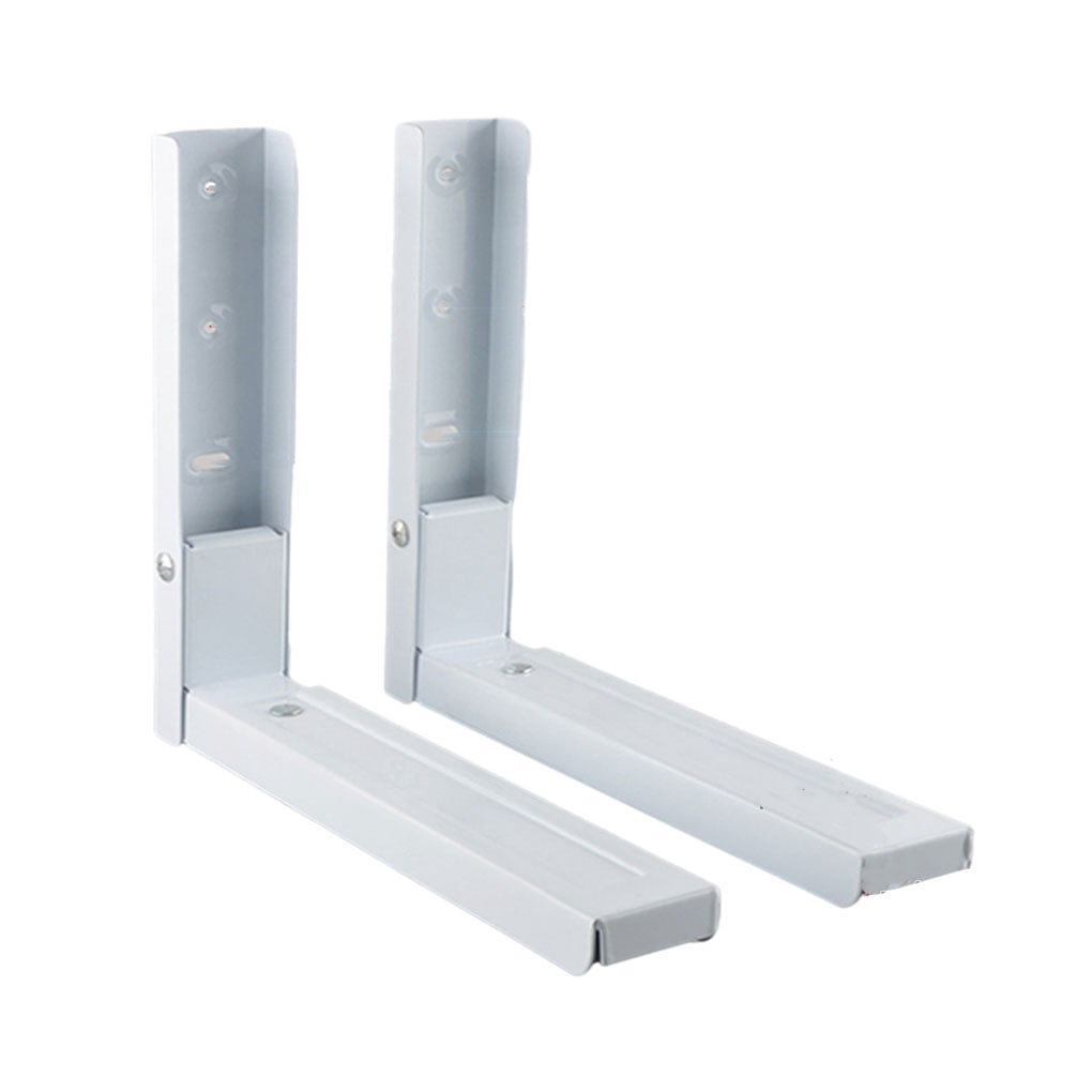 Wweixi 2 Pcs/ensemble Support Durable pour Four à Micro-Ondes avec Fixation par Vis Support Mural en Métal pour Four à Micro-Ondes Blanc