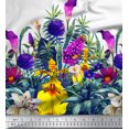 thumbnail image 3 of oneOone Polyester Lycra Fabric Leaves & Flower Panel Print Fabric By The Yard 56 Inch Wide, 3 of 3
