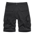 thumbnail image 4 of Birdeem Men Casual Solid Zipper Button Pockets Elastic Waist Cropped Cargo Shorts, 4 of 12