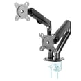 thumbnail image 1 of MotionGrey Dual Metal Computer Monitor Arm Stand Quick Release Vesa Mount Clamp Installation for up to 28-inch Screen for Desk - Black Arms, 1 of 8