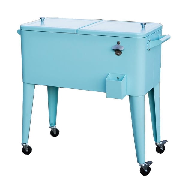 Permasteel Patio Cooler 80QT, 100 Cans - Turquoise