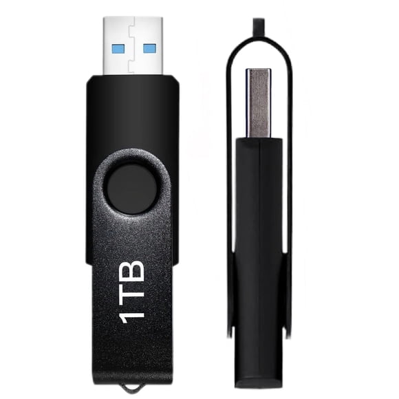 Clé USB 1T, Clé USB Portable : Clé Mémoire 1000G, Clé USB Grande Capacité avec Porte-Clés, Clé de Stockage de Données USB 2.0 Haute Vitesse 1000G pour PC/ordinateur Portable