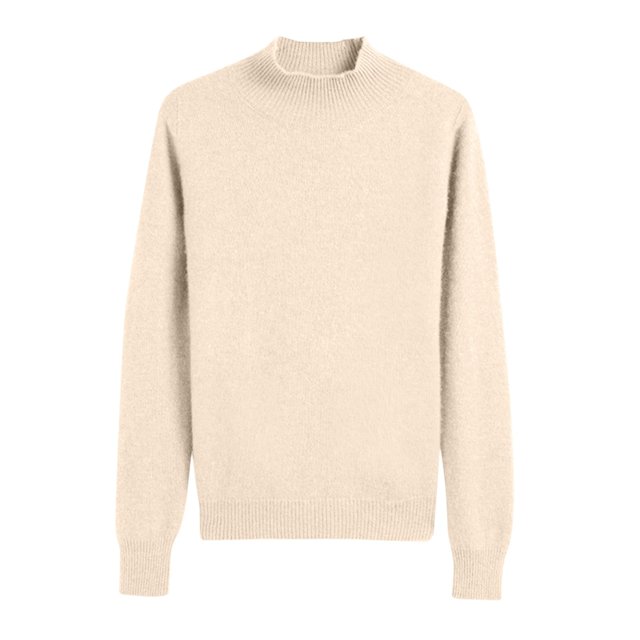 Penkiiy Chandails d'Automne pour Femmes 2024, Chandail Léger et Doux pour Femmes à Col Rond, Manches Longues, Tricot, Haut, S Beige