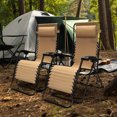 thumbnail image 4 of Caravan Canopy Infinity Zero Gravity Steel Frame Patio Deck Chair, Beige (Pair), 4 of 9