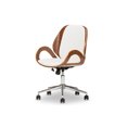 thumbnail image 3 of Baxton Studio Watson Moderne et Contemporain White et Walnut Chaise de Bureau, 3 of 4