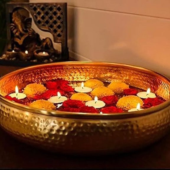 Diya Shape Flower Decorative Urli Bowl for Home Handcrafte Bowl for Floating 14"