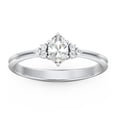 thumbnail image 2 of Birthstone Oval Ring with Shoulder Accents - Diamond/White Topaz (April), 2 of 5