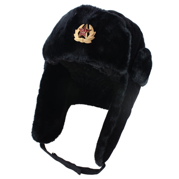 Ushanka Badge Hat Pilot Hat Russian Ushanka Badge Hat Pilot Hat Winter Hat With Earflaps Winter Warm Hat