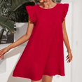 thumbnail image 2 of Kcodviy Robe d'Été Évasée Fraîche et Douce pour Femme, Robe de Couleur Unie, Robe Maxi Décontractée pour Femme, Jupe Décontractée, 2 of 5