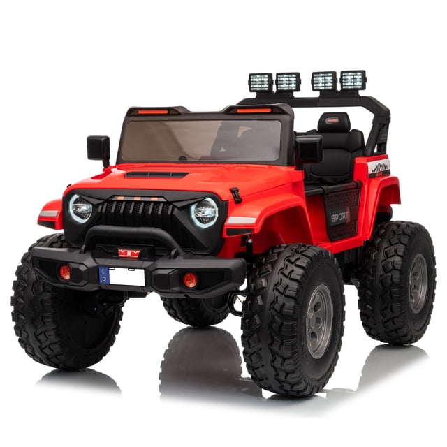 VOLTZ TOYS 24V Kids Ride-On Jeep Truck with Extendable Cabin, 2-Seater Off-Road Electric Car with Quad Motors & Parent Remote Control, EVA Rubber Wheels, Bluetooth, Gift for Boys & Girls Aged 3-8