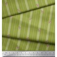 thumbnail image 2 of Soimoi Modal Satin Fabric Artistic Floral & Stripe Printed Fabric 1 Yard 42 Inch Wide, 2 of 3