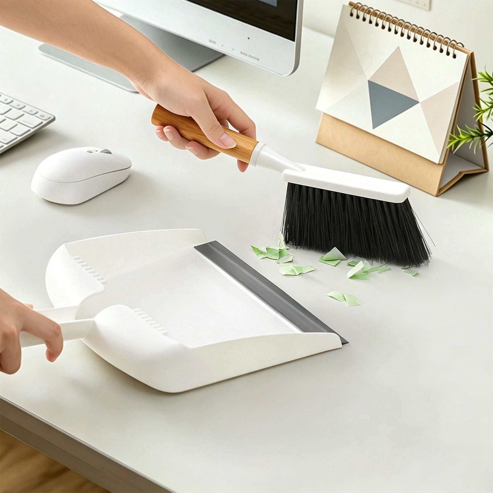 EGNMCR Desktop Small Brooms Dustpan Set Household Dirt Brooms Dirt Removal Garbage Cleaning Soft Brush Plastics broom