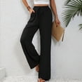 thumbnail image 4 of FAIWAD Womens Wide Leg Palazzo Pants Spring Summer High Elastic Waist Loose Casual Flowy Pants with Pockets, 4 of 7
