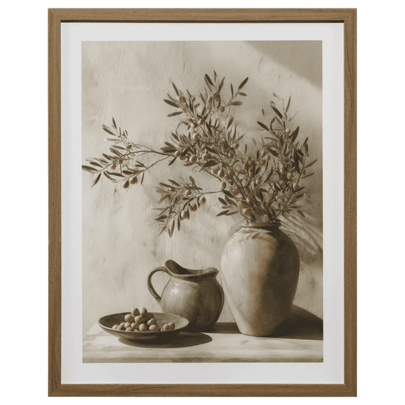 Bouclair Mediterranean Botanical Floral Vase Framed Art