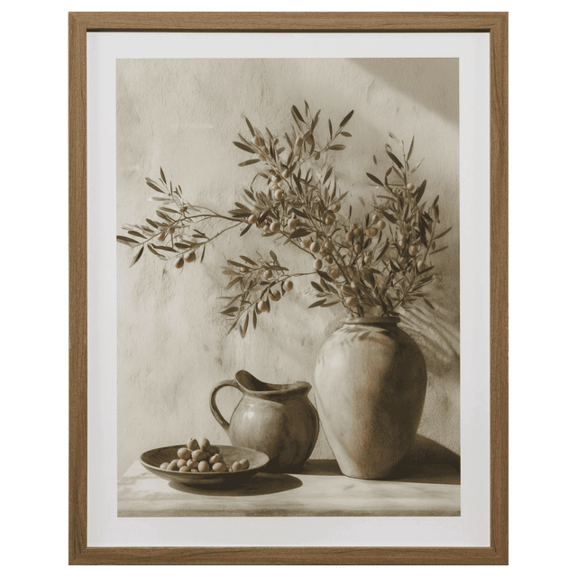 Tableau encadré vase floral botanique méditerranéen Bouclair