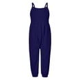 thumbnail image 1 of Girls Overall Solid Jumpsuits Rompers for Girls Sleeveless Overalls with Side Pockets Preppy Clothes 3T, 1 of 4