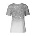 thumbnail image 4 of cfhntfmh Hauts de Sortie pour Femmes Tendance à Paillettes Col Ras du Cou Manches Courtes Tunique Scintillante Hauts Tenues d'Été Mode 2025, 4 of 4