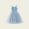 thumbnail image 4 of LUOGENLI Robe Bébé Filles Robe Tutu Tout-Petit Robe Tutu Robes Fille Sans Manches Robe Princesse Robe pour Filles Longueur Genou Fluide Bleu Ciel 5-6 Ans, 4 of 7