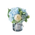 thumbnail image 1 of Unatoiry 2pcs/set Silk Hydrangea Fake Flowers Realistic Appearance Low Maintenance Easy To Clean Elegant blue+black vase 1Set, 1 of 1