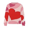 thumbnail image 4 of VALMASS Chandails en Molleton de la Saint-Valentin pour Femmes Graphique Manches Longues Col Rond Hauts Décontractés Mode Ample Pull Blouses (TG, Rose-C), 4 of 4