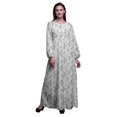 thumbnail image 1 of Bimba Robe Maxi à Manches Longues pour Femmes en Georgette Mousse, Imprimée d'Oiseau Pêcheur King, Taille Élastique - XX-Grand, 1 of 5
