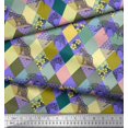 thumbnail image 2 of Soimoi Rayon Fabric Leopard & Argyle Patchwork Print Sewing Fabric Yard 56 Inch Wide, 2 of 3