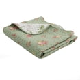 thumbnail image 2 of Cozy Line Home Fashions Jeté Matelassé Vintage à Motif Floral 100 % Coton Réversible Toutes Saisons (Flower), 2 of 2